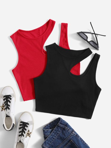 Skirts Shein, Nike Shoes Women Fashion, Cute Lazy Outfits, Women Tank Tops, Night Wear, Asymmetrical Tops, Really Cute Outfits, Women's Tops, Cute Tops