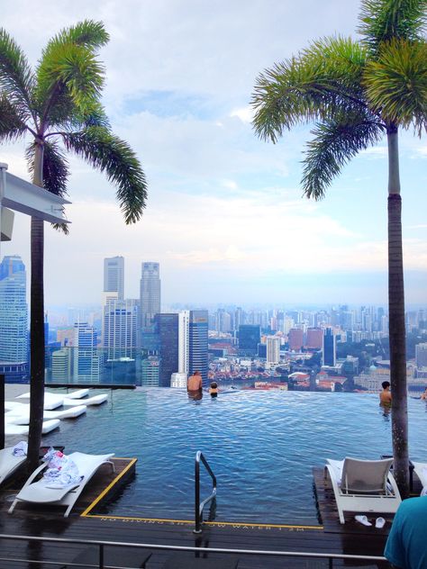 The Marina Bay Sands Hotel Singapore Sights, Sands Hotel, Infinity Pool, Travel Inspo, Marina Bay, Marina Bay Sands, Landscape Architecture, San Francisco Skyline, Bangkok