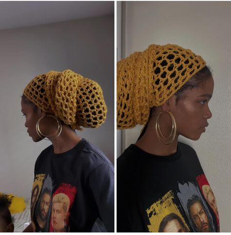 Head Wrap Scarf Crochet, Crochet Head Scarf Wrap, Loc Accessories Yarn, Crotchet Hair Bandana, Loc Yarn Wrap, African Hair Wrap, New Hair Do, Hair Scarf Styles, Head Wrap Styles