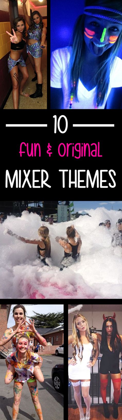 10 Fun and Original Mixer Themes                                                                                                                                                                                 More Sorority Exchange Themes, Mixer Ideas Social, Social Themes Greek, Sorority Fraternity Mixer Themes, Greek Life Mixer Themes, Social Themes Sorority, Sorority Social Themes Mixer, Sorority And Fraternity Mixer Ideas, Sorority Mixer Ideas