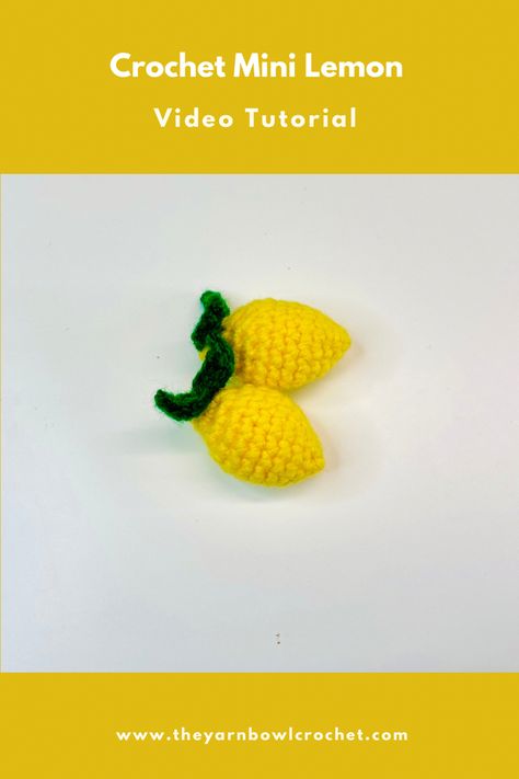 Crochet Lemon Earrings Pattern, Crochet Lemon Earrings, Mini Crochet Fruit, Crochet Lemon Pattern Free, Crochet Lemon, Lemon Crochet, Fruit Crochet, Crochet Fruit, Lemon Patterns