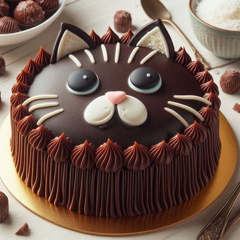 Meow World Mouse Cake Ideas, Black Cat Cake, Animal Cakes, Chocolate Cakes, Mouse Cake, Cat Cake, Cartoon Cat, Beautiful Cakes, Cake Ideas