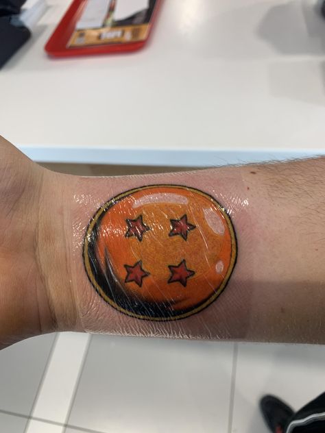 Four Star Dragon Ball Tattoo, 4 Star Dragon Ball Tattoo, 4 Star Dragon Ball, Ireland Tattoos, Dragonball Tattoo, Possum Art, Dbz Tattoo, Star Dragon, Ball Tattoo