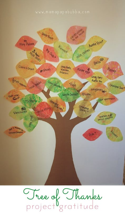 Tree of Thanks Activity for the kids. Perfect for Thanksgiving!  Head over and see this cute idea! #projectgratitude Give Thanks Activities, Gratitude For Preschoolers, Tree Of Thanks, Gratitude Worksheet, Gratitude Activities For Kids, Gratitude Crafts, Ideas Decoracion Salon, Gratitude Tree, Thanksgiving Planning