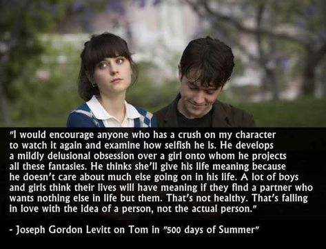 Love Quotes Movies, 500 Days Of Summer Quotes, Summer Tumblr, Best Movie Quotes, Yearbook Quotes, 500 Days Of Summer, Favorite Movie Quotes, 500 Days, Joseph Gordon Levitt