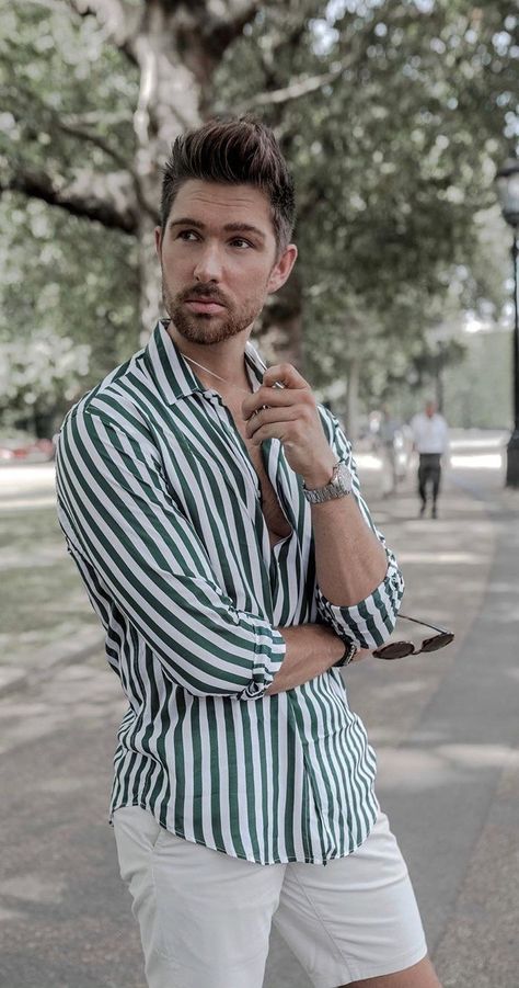 White Green Striped Shirt Outfit, Green And White Striped Shirt Outfit, Vertical Striped Shirt Outfit Men, Vertical Striped Shirt Outfit, Green Striped Shirt Outfit, Striped Shirt Outfit Men, Outfit Men Ideas, Green And White Striped Shirt, White Striped Shirt Outfit