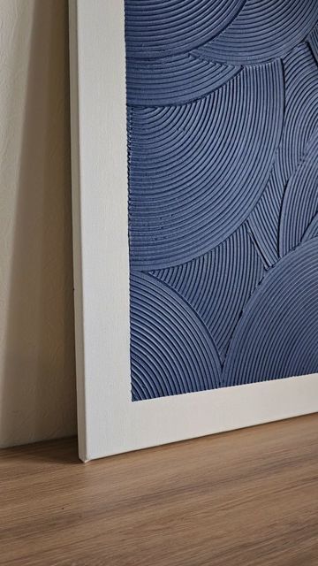 Textured Wall Art Blue, Blue Textured Art, Blue Wall Art Living Room, Navy Art, Luxury Paints, Navy Blue Wall Art, Diy Plaster, Navy Blue Walls, Diy Canvas Wall Art