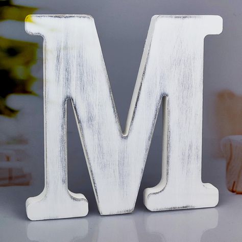 PRICES MAY VARY. 🏡【Wood Letters for Decor】: You will receive 1 piece of Wooden Alphabet Letter for decoration in your package,White old wood style made with special technology It is also a very good decoration to put it directly at home, meanwhile alphabet letters are great to spell whatever you need, such as Happy Holidays, the name of loved ones. 🏡【Smooth Surface】: White Wood Letters are made of wood, the surface is smooth and will not hurt your hands, there is a nice texture when you touch Letters For Wall, Wooden Alphabet Letters, Wooden Alphabet, Party Projects, Craft Home, Sign Board, Board Decoration, Lace Decor, Letter Sign