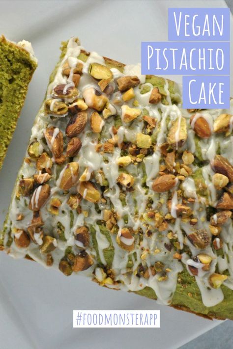 Vegan Pistachio Cake, Cake Pistachio, Vegan Pistachio, Food Monster, Healthy Superbowl Snacks, Vegan Cake Recipes, Pistachio Cake, Cake Vegan, Healthy Vegan Snacks