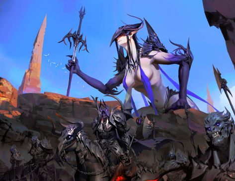 ArtStation - demon army, sanchzart Demon Army, Fantasy Demon, Eldritch Horror, Fantasy Places, Creature Concept Art, Angels And Demons, Gothic Girls, Creature Concept, Dragon Art