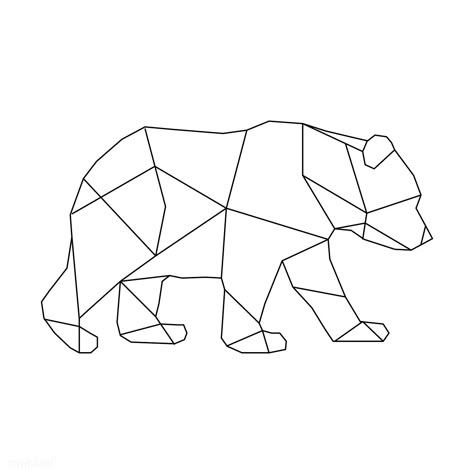 Bear Geometric Design, Bear Outline Drawing, Bear Line Drawing, Bear Line Art, Grizzly Bear Drawing, Geometric Bear Tattoo, Bear Vector Illustration, Bear Outline, Canada Tattoo