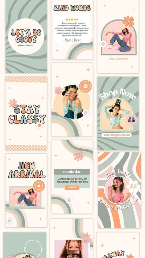 Retro Instagram Stories, Groovy Instagram Branding #reelscover #reelscoverinstagramideas #reelscoverinstagramideasaesthetic Promote Instagram Story, Add Yours In Instagram Ideas, This Or That Instagram Story, Instagram Feed Aesthetic, Retro Instagram, Instagram Branding Design, Instagram Feed Planner, Coach Instagram, Vintage Instagram