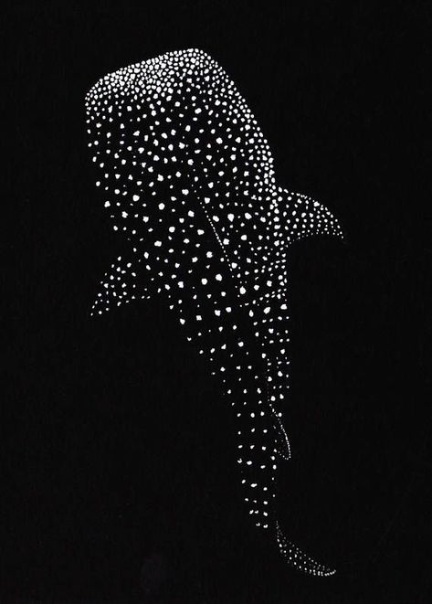 Illustration Whale, Diy Boho, Whale Shark, Ocean Lover, Black Paper, Dot Painting, Dots Art, Boho Wall, 그림 그리기