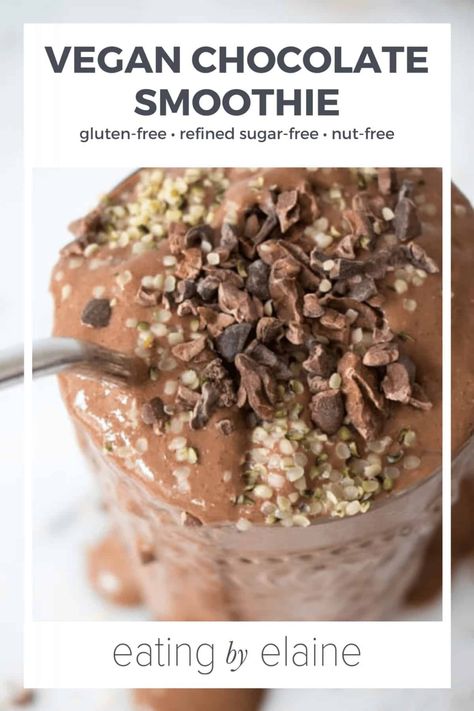 Healthy Chocolate Smoothie, Smoothie Boosters, Cacao Smoothie, Free Smoothie Recipes, Raw Almond Butter, Milk Rice, Refined Sugar Free Recipes, Hemp Milk, Oat Smoothie