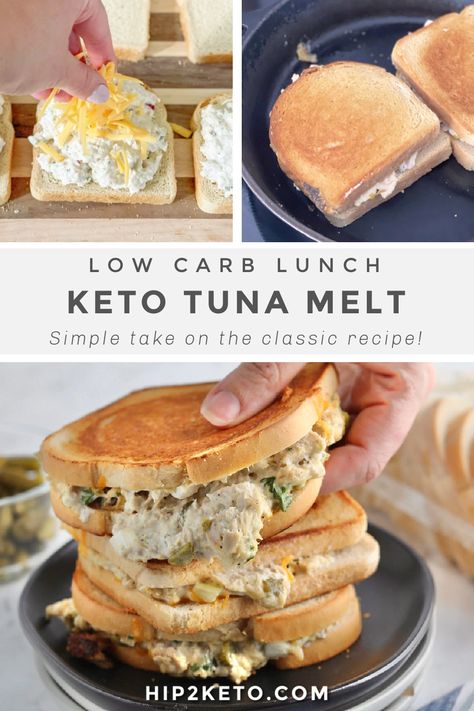 Keto Tuna Sandwich, Keto Sandwiches Ideas, Tuna Melt Keto Recipes, Cottage Cheese Tuna Melt, Tuna Melt Low Carb, Low Carb Fish Sandwich, Keto Tuna Melts Recipe, Keto Tuna Melts, Low Calorie Tuna Melt