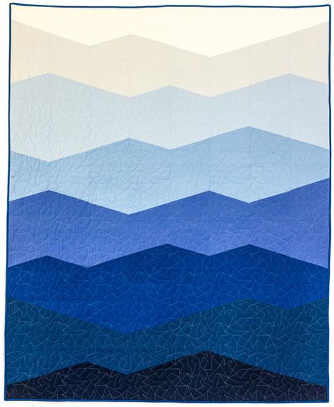 Range designed by Modern Handcraft. Features Kona Cotton. Pattern available for purchase (modernhandcraft.com). #konacotton Quilt Mountains, Modern Quilting Designs, Block Quilts, Landscape Art Quilts, Mountain Quilts, Designer Patterns, Solid Quilt, Quilt Modernen, Quilt Care