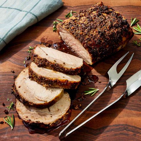 This healthy oven-roasted pork is as easy as it gets. Boneless center-cut pork loin is lean and uniform in shape, so it cooks evenly in the oven. Pork Loin Center Cut Roast Boneless, Center Cut Pork Roast Recipes, Center Cut Pork Loin Recipes, Center Cut Pork Roast, Pork Roast In Oven, Boneless Pork Loin, Pork Loin Recipes, Protein Nutrition, Roasted Pork