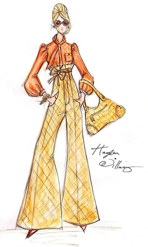 Barbie BFMC   Fashion Designer & Illustrator ~Hayden Williams~ January 27 2011 |Illustration style inspired by Barbie designer Robert Best.| 70s Fashion Drawing, 70s Fashion Illustration, Hayden Williams Fashion, 1970 Fashion, Moda Hippie, Hayden Williams, Fashion Illustrations Techniques, Fashion Design Sketch, Fashion 70s