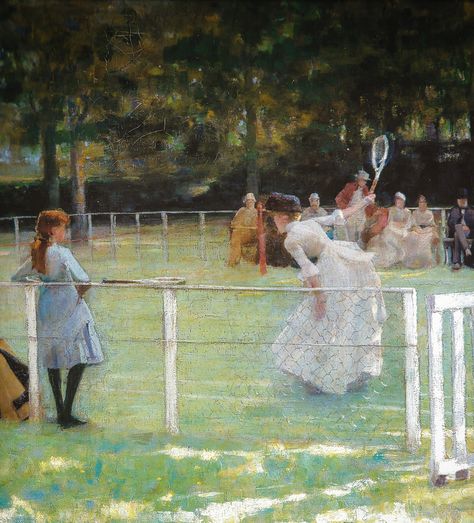 John Lavery - The Tennis Party, 1885 at Aberdeen Art Gallery and Museum | por mbell1975 John Lavery Painting, Sporting Outfits, Art 1800s, John Lavery, Cottage Illustration, Aberdeen Art Gallery, Irish Painters, Tennis Party, Academic Art