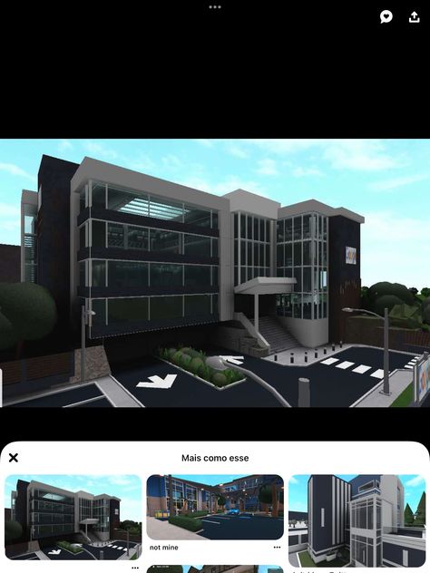 Bloxburg School Exterior, Bloxburg Mall, House Layouts Bloxburg, Layouts Bloxburg, Bloxburg School, Bloxburg House Layout, Anime Town, University Building, Bloxburg City