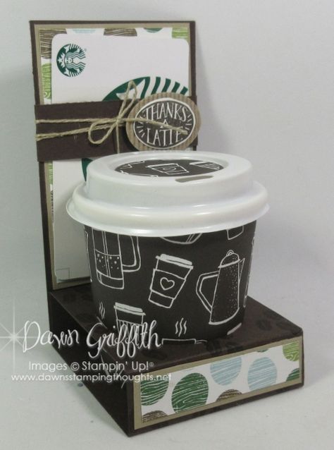 Mini Coffee Cup Sleeve Template, Stampin Up Mini Coffee Cups, Coffee Cup Gift Card Holder, Gift Card Basket, Coffee Gift Card Holder, Coffee Cup Crafts, Free Starbucks Gift Card, Dawn Griffith, Cafe Cards