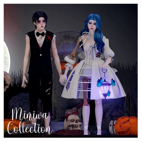 Sims 4 Corpse Bride Cc, Corpse Bride Sims 4 Cc, Sims 4 Corpse Bride, Sims 4 Skeleton Cc, Medieval Apocalypse, Corpse Bride Dress, Coraline Costume, Cc Accessories, Ghost Bride