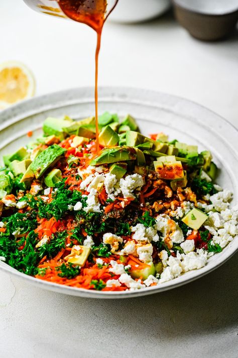 Hot Harissa Vinaigrette Cava, Harissa Salad, Harissa Vinaigrette, Vegan Spices, Yogurt Marinade, Crowded Kitchen, Grain Bowls, Leafy Green Salads, White Bean Salad