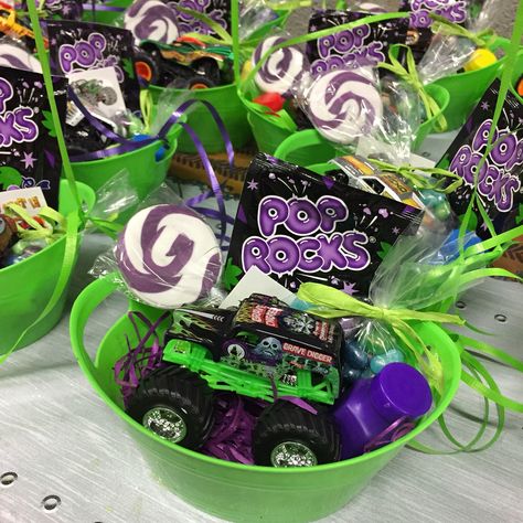 Monster Jam party favor Grave Digger Party Favors, Monster Jam Grave Digger Birthday Party Ideas, Monster Birthday Party Favors, Monster Truck Birthday Party Favor Ideas, Monster Truck Theme Party Favors, Monster Jam Birthday Favors, Monster Jam Favors, Grave Digger Party Ideas, Monster Truck Loot Bag Ideas