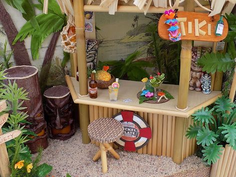 Bamboo Placemats, Mini Kraft, Tiki Head, Glass Boat, Bamboo Poles, Tiki Hut, Barbie Diorama, Mini Doll House, Floral Foam