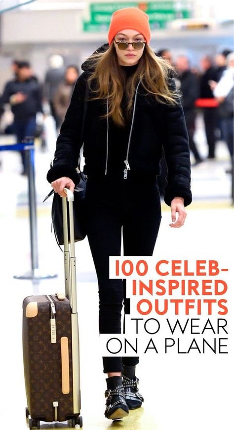 Luxury Airport Outfit, Airplane Outfit Cold To Warm, Luxury Travel Outfit, Airplane Outfit Winter, Plane Outfit Airport Style, Celebrity Travel Style, Outfits To Wear On A Plane, Travel Outfit Plane Cold To Warm, Long Flight Outfit