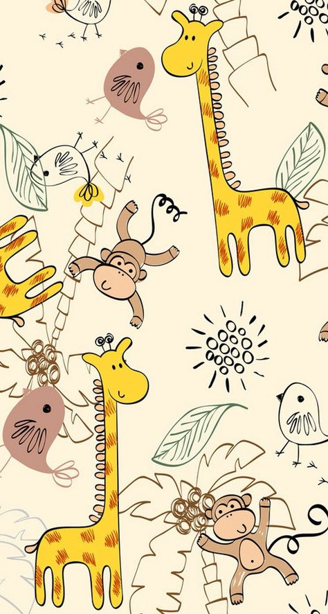 Great Wallpapers, Monkey Wallpaper, Romantic Wallpaper, Wallpaper Doodle, Giraffe Pattern, Cute Pastel Wallpaper, Cute Simple Wallpapers, For Wallpaper, Cute Patterns Wallpaper