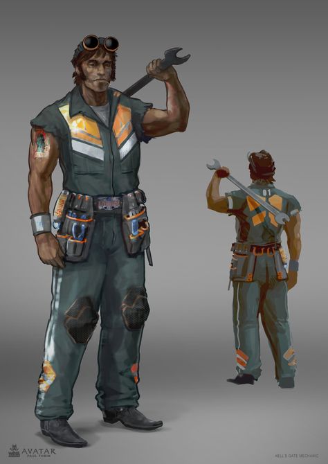 ArtStation - Avatar - Hell's Gate Mechanic Welder Character Design, Mechanic Oc Male, Sci Fi Mechanic, Scifi Mechanic, Cyberpunk Mechanic, Mechanic Character Design, Space Mechanic, Anime Mechanic, Mechanic Oc