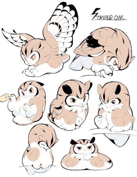 Owl Cute Illustration, Owl Cute Drawing, Owl Drawing Sketches, How To Draw Owl, Owl Character Design, Owl Anime, Cute Owl Drawing, Owl Drawings, Owl Character