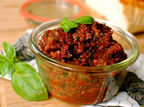 Sunshine In A Jar - Sundried Tomato Tapenade (and some memories) Tomato Tapenade, Recipes Dips, Food For Memory, Tapenade Recipe, Olive Tapenade, Sundried Tomato, Tapenade, Tomato Recipes, In A Jar