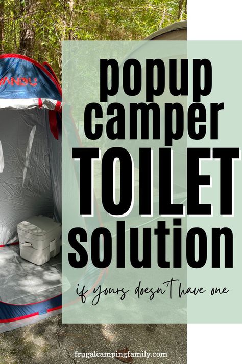 If your popup camper doesn’t have a toilet, see what we did to make sure we have a place to go to the bathroom, even when we are far from the bath house. Camping Toilet Hacks, Pop Up Camper Bathroom, Camper Toilet Ideas, Camper Toilet, Kids Camping Gear, Camp Toilet, Camping Gear Gadgets, Toilet Odor, Toilet Tent