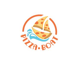 Pizza Boat, Pizza Boats, Boat Logo, Logo Design Inspiration Creative, Drinks Logo, Social Media Designs, Make Your Logo, Logo Food, Logo Business