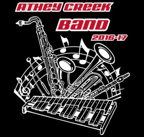 Athey Creek Middle School Band shirt design - zoomed Marching Band Shirt Designs, Band Shirt Design, School Band Shirts, Band Conductor, Drumline Shirts, Middle School Band, T Shirt Fundraiser, Unique Lettering, Bold Words