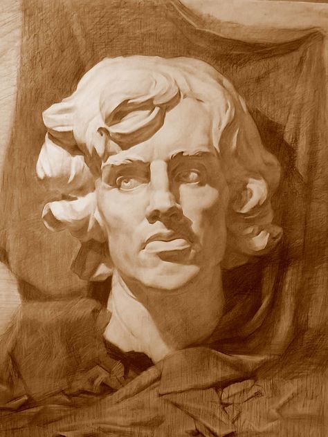 Potrait Studies, Cast Painting, Cast Drawing, Learn To Draw People, Body Ideas, Academic Drawing, Anatomy Sculpture, Draw People, Roman Sculpture