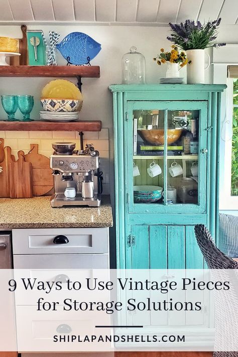 Are you looking for creative ideas to maximize the storage capacity around your house? Here are 9 ways you can use your vintage and antique pieces for your much-needed storage solutions. Behind Door Storage, Thrifting Aesthetic, Vintage Pantry, Upcycle Storage, Kitchen Furniture Storage, Vintage Cupboard, Vintage Buffet, Pantry Storage Cabinet, Wooden Storage Cabinet