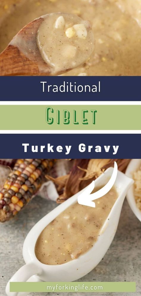 Don't throw out those turkey giblets this holiday, save them to make an incredible gravy! This old fashion recipe is just like your grandma makes it. It's creamy, rich, and had an amazing turkey flavor. Turkey Gravy Recipe Using Neck, Turkey Gravy From Smoked Turkey, Gravy With Turkey Giblets, Turkey Gravy With Giblets And Neck, Gizzard Stuffing Recipe, Giblet Turkey Gravy Recipe, Gravy For Turkey And Dressing, How To Cook Turkey Giblets, Cooking Giblets For Gravy