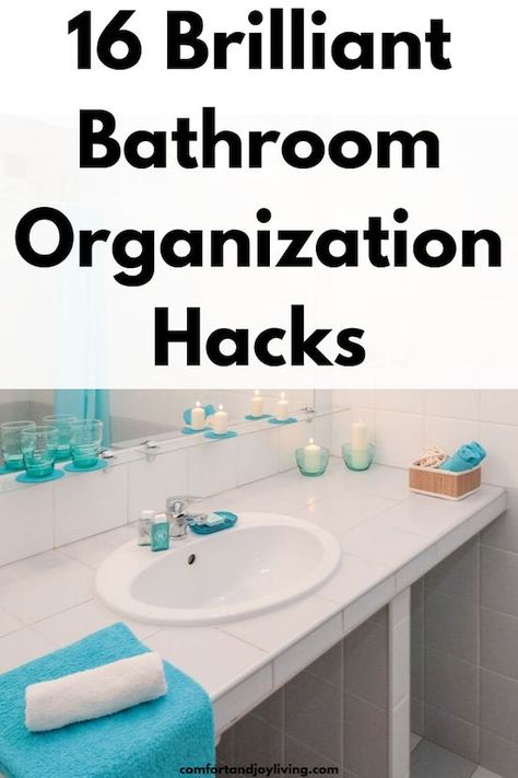 16 Brilliant Bathroom Organization Hacks Diy Bathroom Organization, Teenager Bathroom, Mason Jar Bathroom Organizer, Bathroom Organization Hacks, Amp Storage, Bathroom Drawer Organization, Bath Toy Organization, Bathroom Storage Hacks, Parenting Blogs