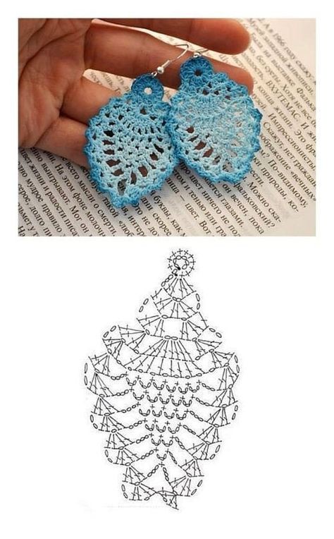 Crochet Jewellery Free Pattern, Crochet Thread Patterns Free, Knitted Flower Pattern, Crochet Jewelry Patterns, Crochet Earrings Pattern, Pineapple Crochet, Crochet Vintage, Chunky Crochet, Crochet Applique