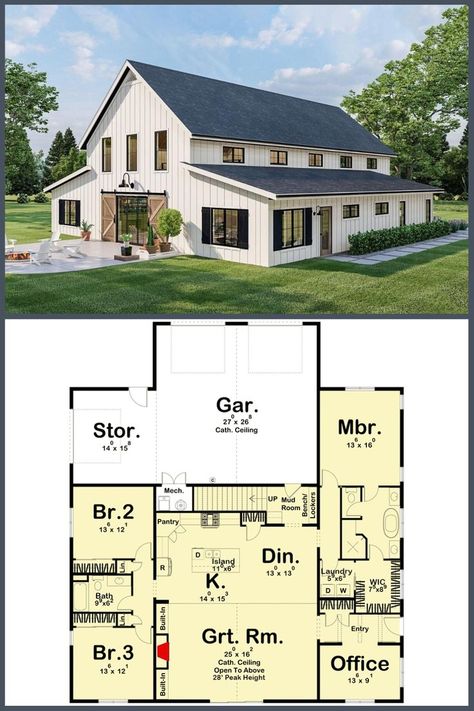 Loft Floor Plans, Country Style Bedroom, Barn House Design, Barndominium Plans, Farmhouse Flooring, Barn Style House Plans, Building Plans House, Barndominium Floor Plans, Barn Style House