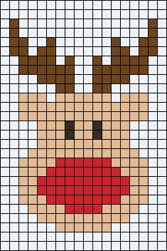 Reindeer Cross Stitch Pattern Free, Rudolph Cross Stitch Pattern, Reindeer Plastic Canvas Patterns, Rudolph Perler Bead Patterns, Crochet Wall Hanging Christmas, Crochet Grid Patterns Christmas, Alpha Patterns Crochet Christmas, Reindeer Perler Beads, Easy Christmas Cross Stitch Patterns Free Charts