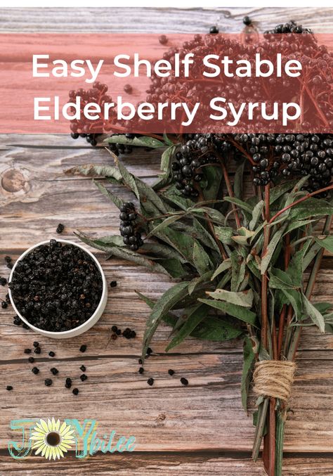 If you hesitate to make elderberry syrup, because it won't be shelf stable, try this recipe. It is made in two parts, and combined to make shelf stable elderberry syrup that doesn't need to be canned or refrigerated for storage. Store in bottles, or jars, for winter cold and flu season. Elderberry Syrup Recipe Shelf Stable, Shelf Stable Elderberry Syrup Recipe, Winter Apothecary, Make Shelf, Make Elderberry Syrup, Elderberry Syrup Recipe, Easy Shelves, Elderberry Recipes, Basement Redo