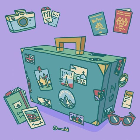 Giulia Zoia on Instagram: “One day I wanna have a turquoise suitcase and design stickers of places I have been 🧳  I have seen some cool art using grease pencil in…” Grease Pencil Art, Suitcase Art, Blender Inspiration, Sticker Suitcase, Cell Shading, Grease Pencil, Design Stickers, Pencil Design, Game Assets