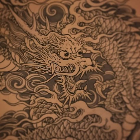 Dragon Drawing Ideas, Dragon Tattoo Drawing, Japanese Dragon Drawing, Drawing Dragon, Chris Garver, Monami Frost, Dragon Tattoo Art, Samurai Tattoo Design, Dragon Sleeve Tattoos