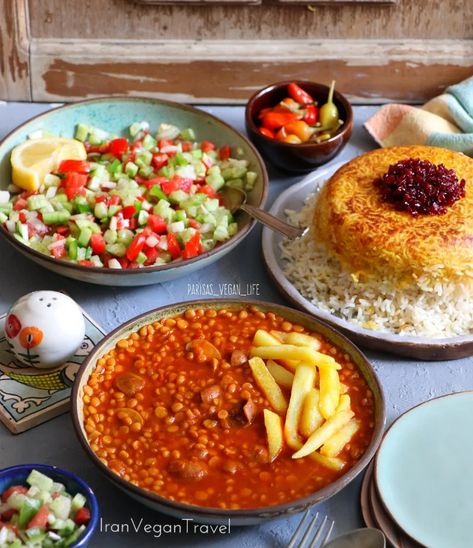 Persian Dishes, Iran Food, Fried Tomatoes, Yellow Split Peas, Split Peas, Plantbased Recipes, Persian Cuisine, Iranian Food, Vegan Asian