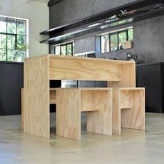 Table And Benches, Plywood Table, Plywood Projects, Plywood Interior, Kitchen Design Diy, Plywood Furniture, Furniture Hacks, Diy Furniture Projects, Furniture Design Modern