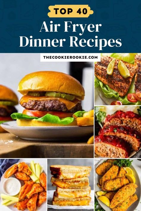 Looking to use your Air Fryer for dinner tonight? I’ve gathered all of my best Air Fryer recipes, including main dishes, side dishes, and other ideas for dinners. These recipes are perfect for beginners too–you’ll see how easy it is to cook meals with this popular kitchen appliance! Cuisinart Air Fryer Recipes, Dinners For Busy Nights, Cuisinart Air Fryer, Air Fryer Dinners, Air Fryer Dinner, Best Air Fryer Recipes, Deep Fried Recipes, Savory Meatballs, Making Baked Potatoes